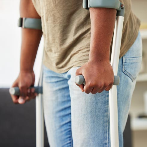 Man on crutches