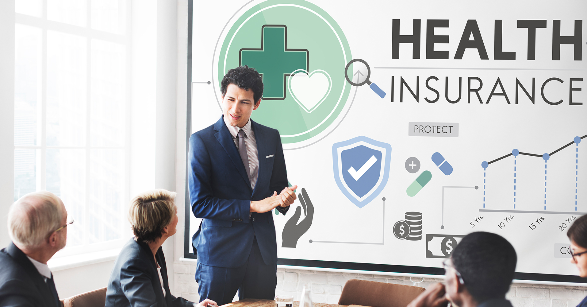 man explaining complex medical coverage concerns