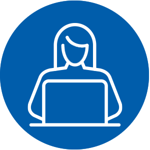 Woman on Computer icon