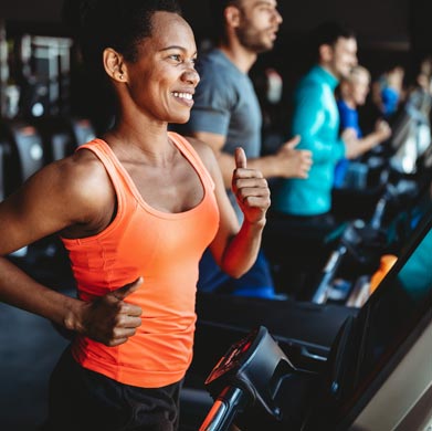 woman working out at the gym
