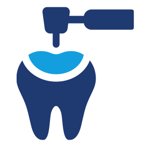 Tooth being filled icon